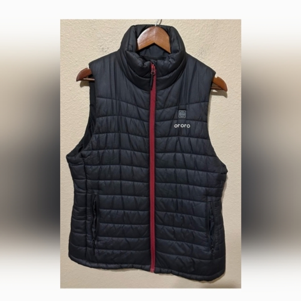 Ororo Women’s Black and Red Heated Puffer Vest